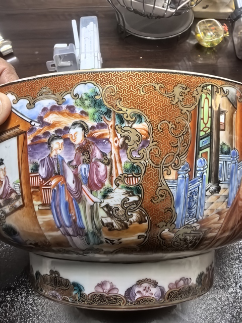 古玩陶瓷人物紋廣彩碗真品鑒賞圖