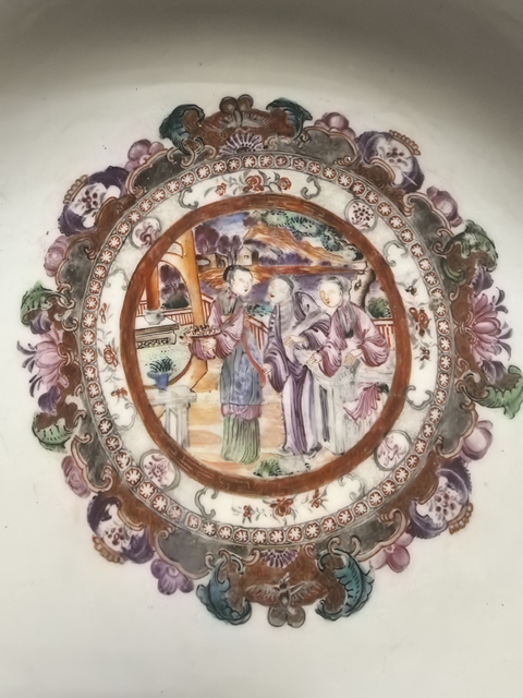 古玩陶瓷人物紋廣彩碗真品鑒賞圖