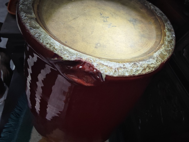 古玩陶瓷紅釉截口瓶真品鑒賞圖