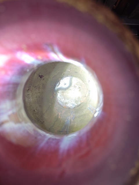 古玩陶瓷紅釉截口瓶真品鑒賞圖