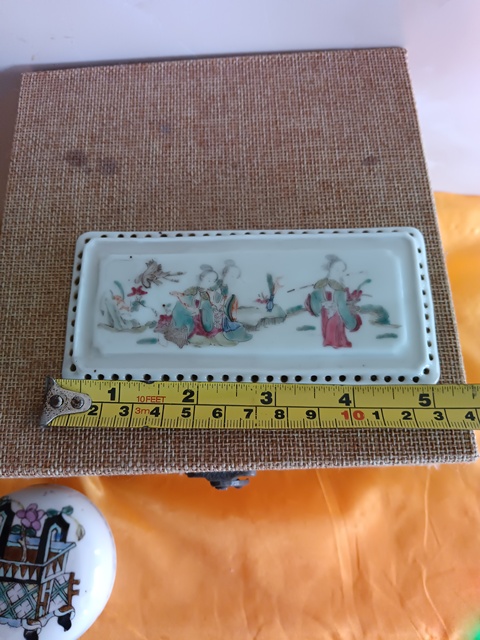 古玩陶瓷清代精品粉彩人物故事紋瓷板拍賣，當前價格998元