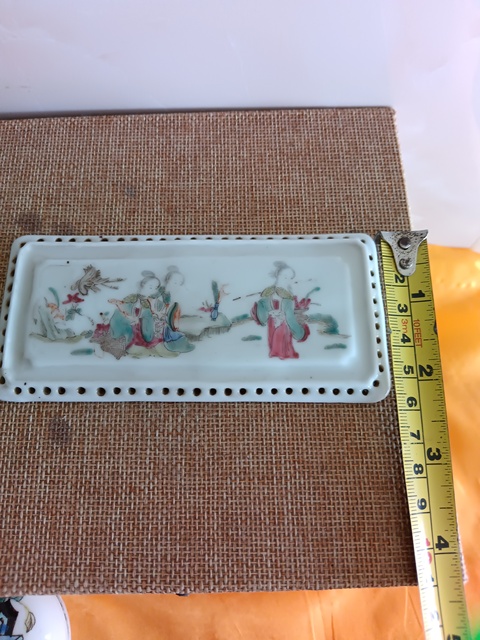 古玩陶瓷清代精品粉彩人物故事紋瓷板拍賣，當前價格998元