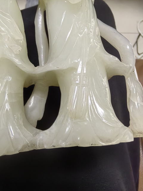 古玩玉器和田玉仕女擺件真品鑒賞圖