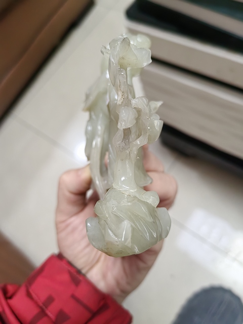 古玩玉器和田玉仕女擺件真品鑒賞圖