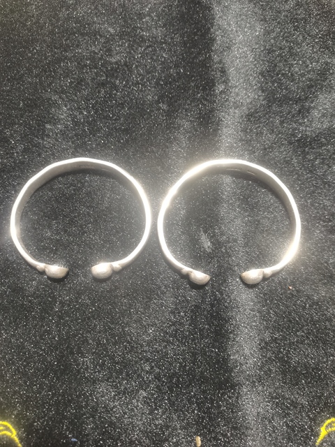 古玩雜項老銀手鐲一對真品鑒賞圖