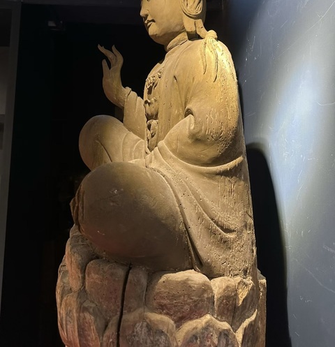 古玩雜項木雕無畏（開手）觀音（老木改裝新雕）真品鑒賞圖