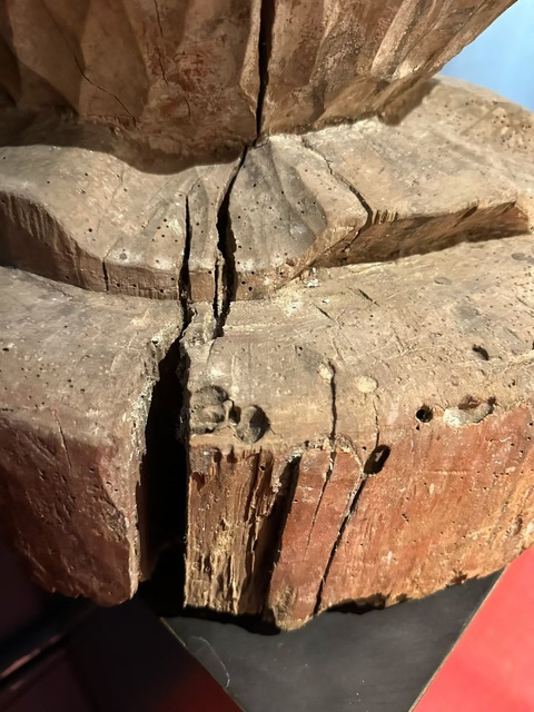 古玩雜項木雕無畏（開手）觀音（老木改裝新雕）真品鑒賞圖