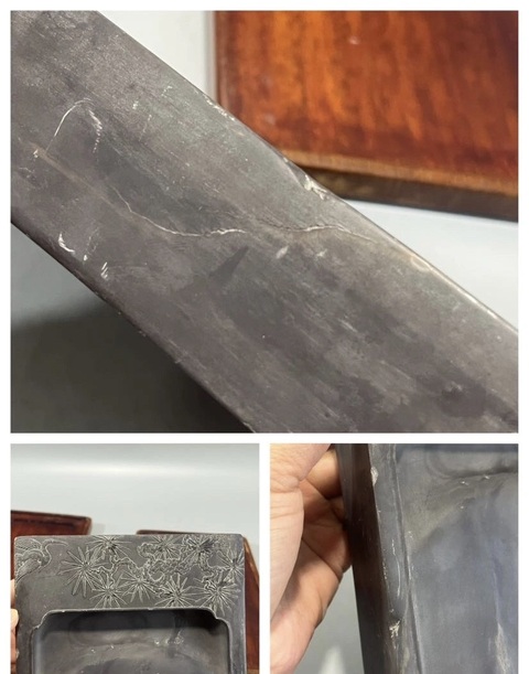 古玩雜項松鶴紋硯真品鑒賞圖