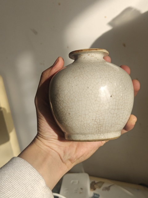 古玩陶瓷哥釉小罐真品鑒賞圖