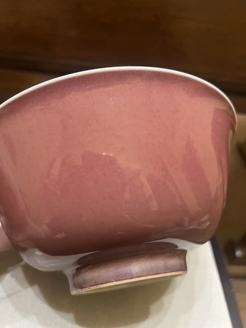 古玩陶瓷清康熙紅釉碗真品鑒賞圖