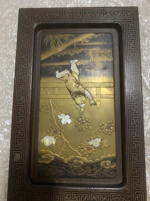 古玩雜項木雕板真品鑒賞圖