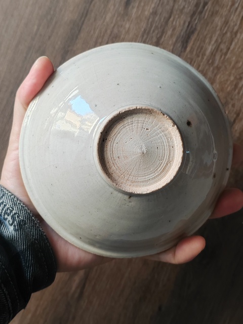 古玩陶瓷青白釉吉語(yǔ)紋斗笠碗真品鑒賞圖