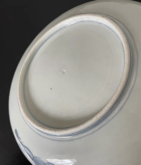 古玩陶瓷青花五彩開窗麒麟花卉紋盤真品鑒賞圖