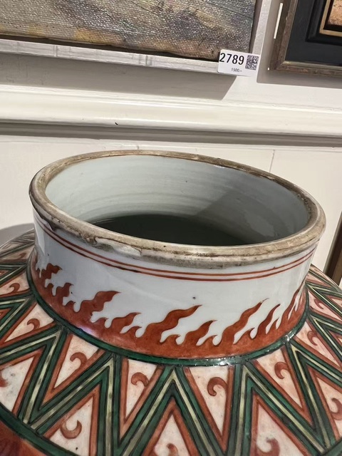 古玩陶瓷清早期 五彩花卉紋將軍罐真品鑒賞圖