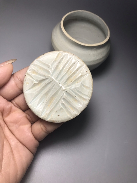 古玩陶瓷青白釉蓋罐真品鑒賞圖