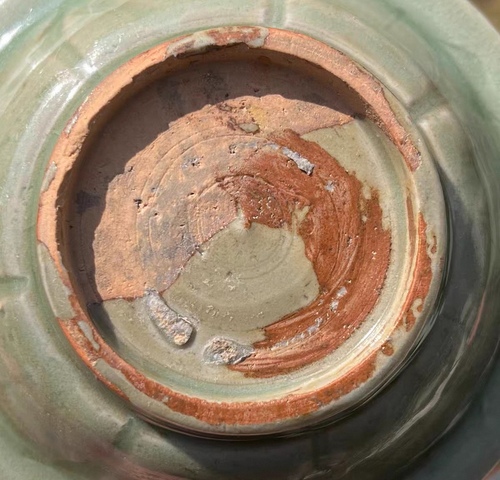 古玩陶瓷 龍泉窯青釉模印雙魚紋折沿洗真品鑒賞圖