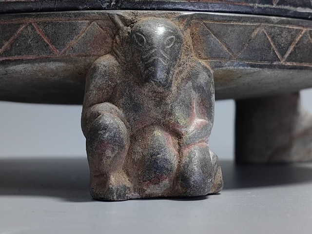 古玩雜項雙龍鈕辟雍盒蓋硯真品鑒賞圖