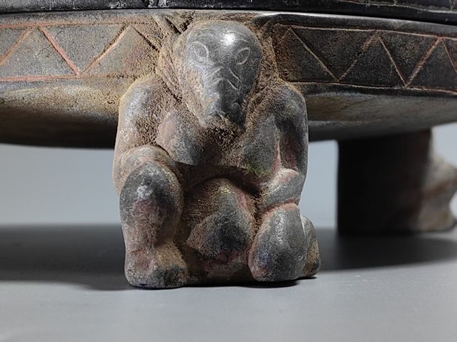 古玩雜項雙龍鈕辟雍盒蓋硯真品鑒賞圖