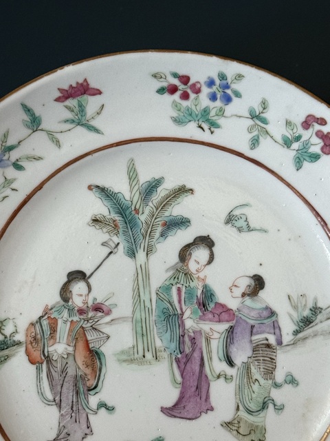 古玩陶瓷粉彩人物故事盤真品鑒賞圖