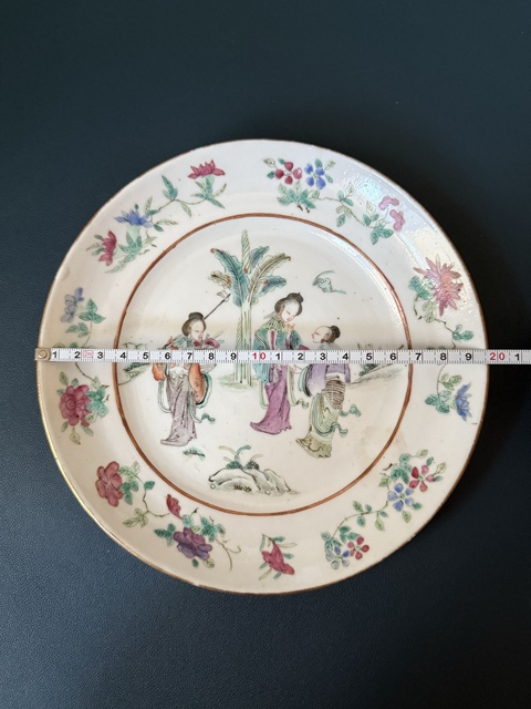 古玩陶瓷粉彩人物故事盤真品鑒賞圖