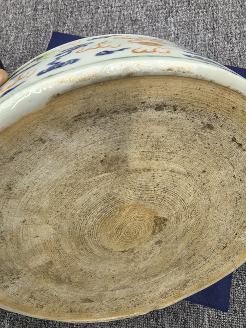 古玩陶瓷粉彩龍紋洗真品鑒賞圖