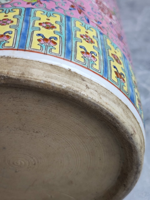 古玩陶瓷花鳥紋粉彩箭筒真品鑒賞圖