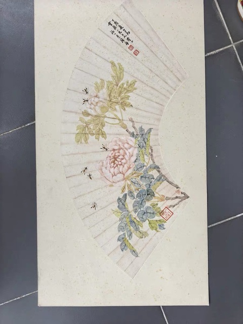 古玩字畫居廉款扇面真品鑒賞圖