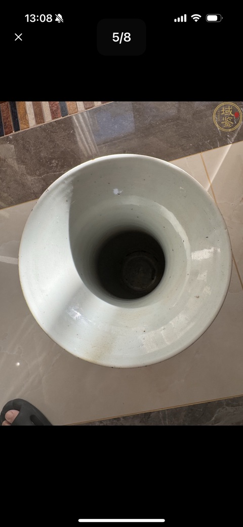 古玩陶瓷 清晚·粉彩花果紋花觚 真品鑒賞圖