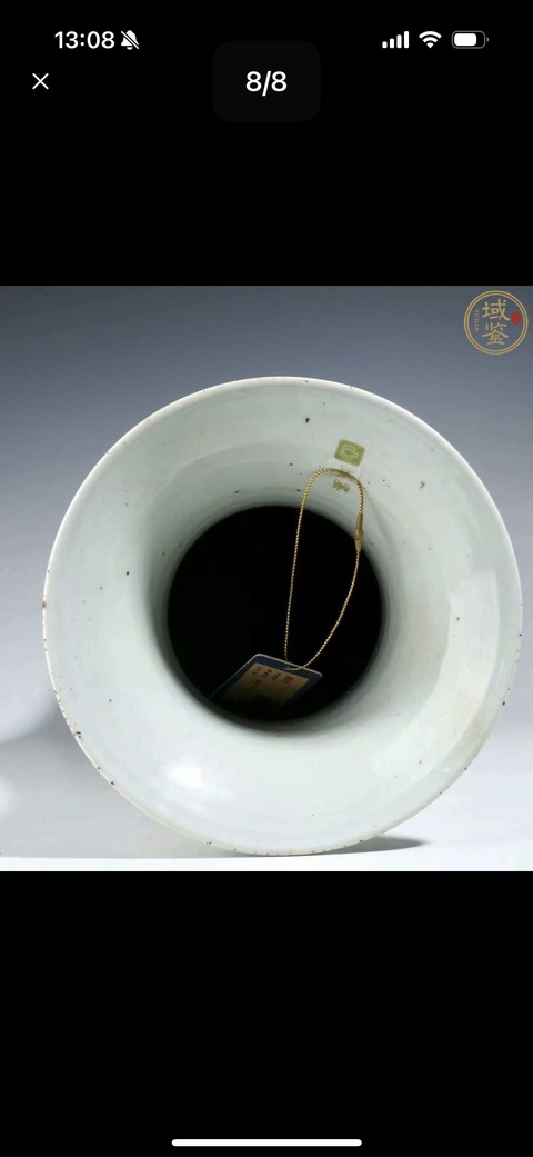 古玩陶瓷 清晚·粉彩花果紋花觚 真品鑒賞圖