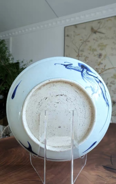 古玩陶瓷青花龍紋盤真品鑒賞圖