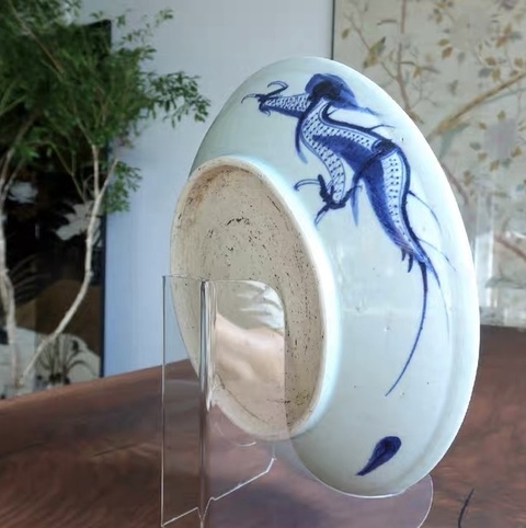 古玩陶瓷青花龍紋盤真品鑒賞圖