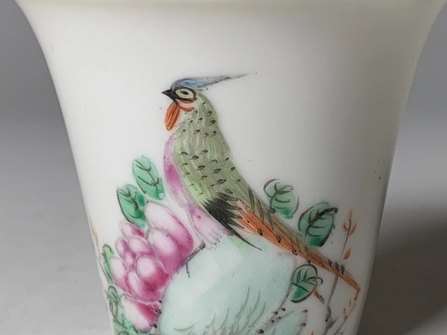 古玩陶瓷民國·粉彩洞石錦雞紋馬蹄杯拍賣，當前價格2800元