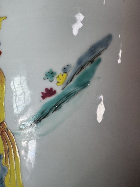 古玩陶瓷刀馬人粉彩棒槌瓶真品鑒賞圖