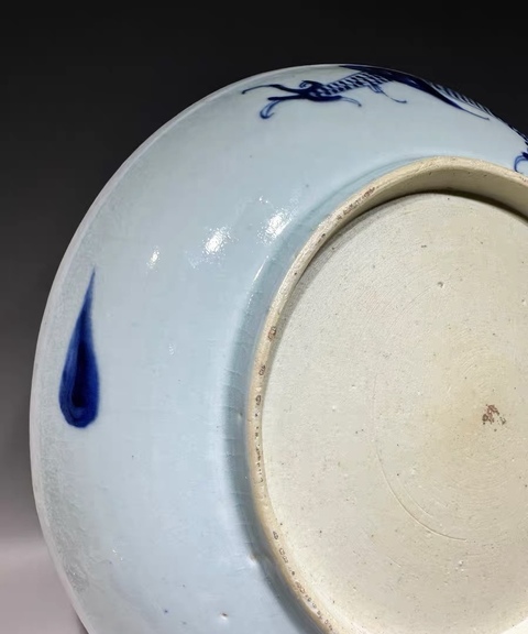 古玩陶瓷青花過墻龍紋盤真品鑒賞圖
