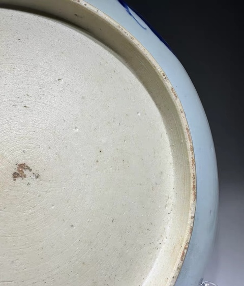 古玩陶瓷青花過墻龍紋盤真品鑒賞圖