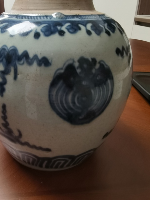 古玩陶瓷青花團鳳紋罐真品鑒賞圖