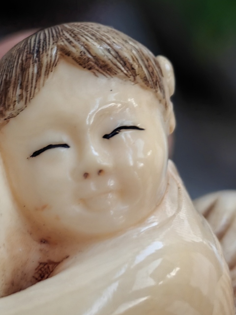 古玩雜項日本根付年年有余真品鑒賞圖