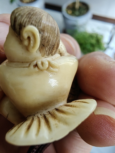 古玩雜項日本根付年年有余真品鑒賞圖