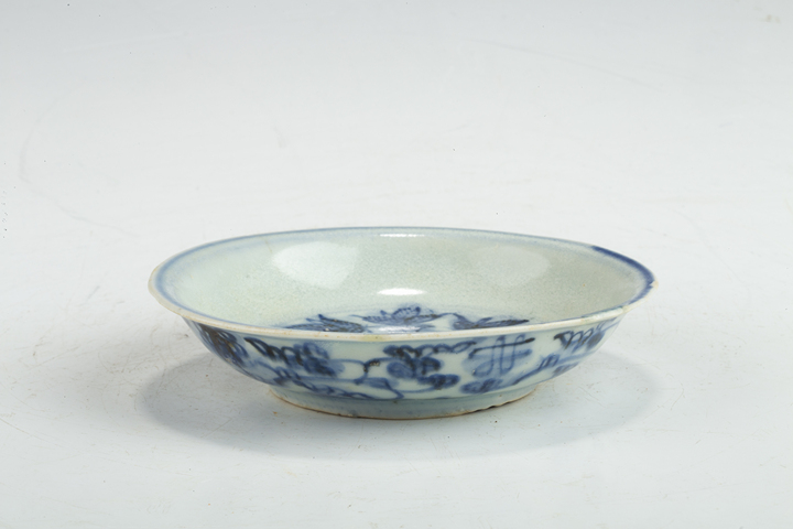 古玩陶瓷明早·青花樹石欄桿紋小盤拍賣，當前價格303元