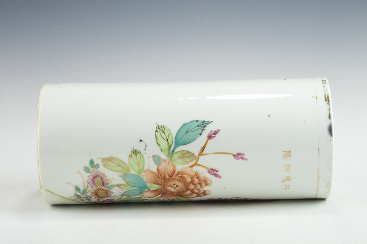 古玩陶瓷民國(guó)·粉彩鳳凰牡丹紋帽筒一對(duì)拍賣(mài)，當(dāng)前價(jià)格188元