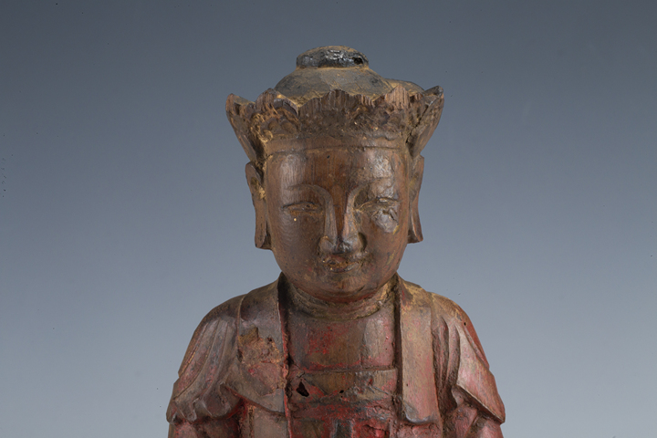 古玩雜項(xiàng)清·木雕禪定觀音造像真品鑒賞圖