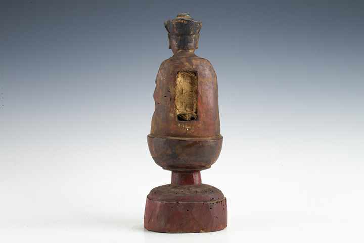 古玩雜項(xiàng)清·木雕禪定觀音造像真品鑒賞圖