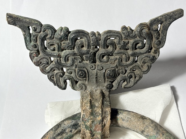 古玩銅器蟠螭紋銅鋪手真品鑒賞圖