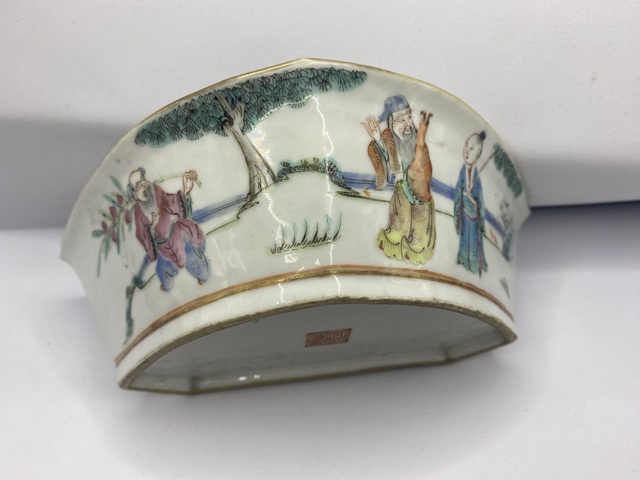 古玩陶瓷粉彩故事人物角碗供碗真品鑒賞圖