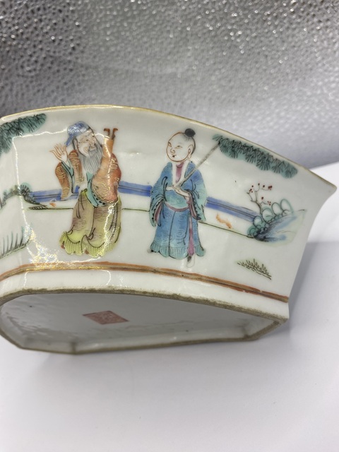 古玩陶瓷粉彩故事人物角碗供碗真品鑒賞圖