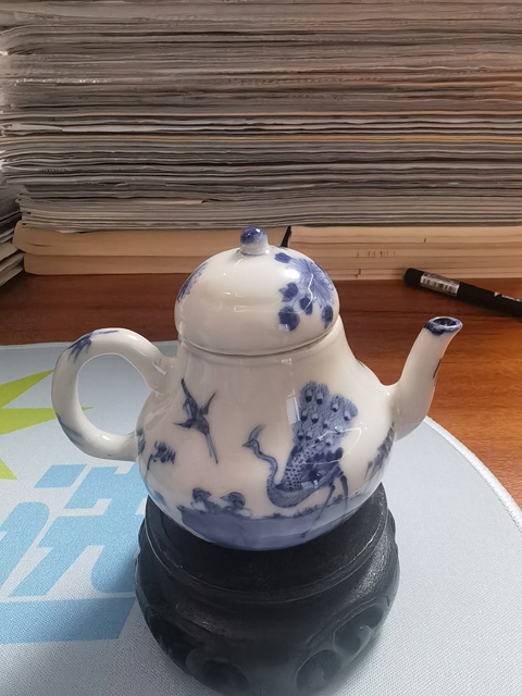 古玩陶瓷青花花鳥小壺真品鑒賞圖