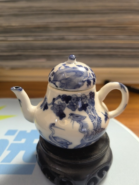 古玩陶瓷青花花鳥小壺真品鑒賞圖