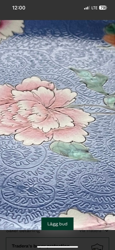 古玩陶瓷花卉紋粉彩盤真品鑒賞圖