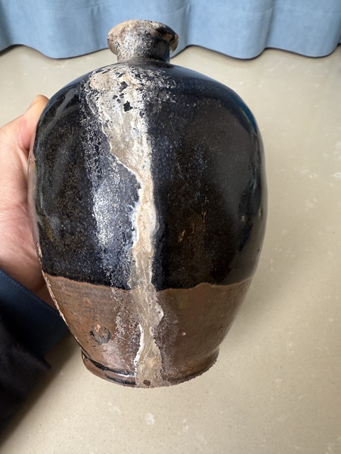 古玩陶瓷磁州窯雙色釉梅瓶真品鑒賞圖