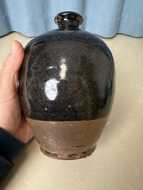 古玩陶瓷磁州窯雙色釉梅瓶真品鑒賞圖